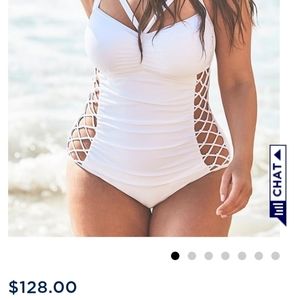 One piece white swimsuit